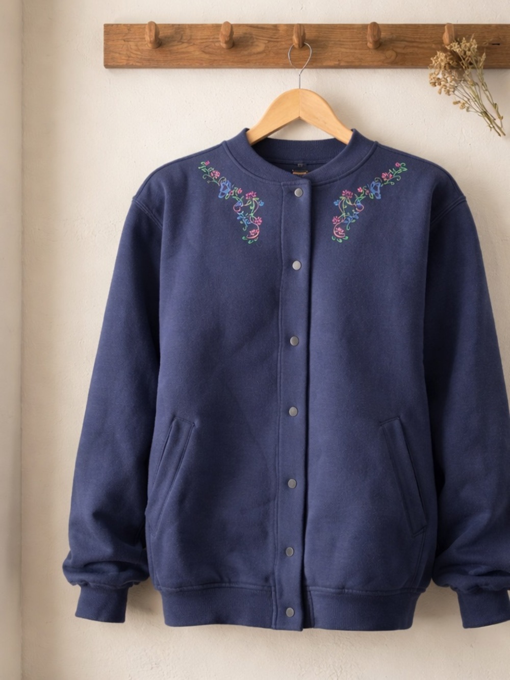 Blair vintage coastal snap Navy Blue Women's Snap-Front Jacket light house .